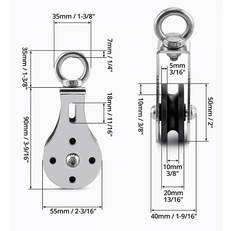 Wholesale bearing lifting pulley mute hanging wheel fitness wheel mute silent wheel bearing 300kg traction Crown block