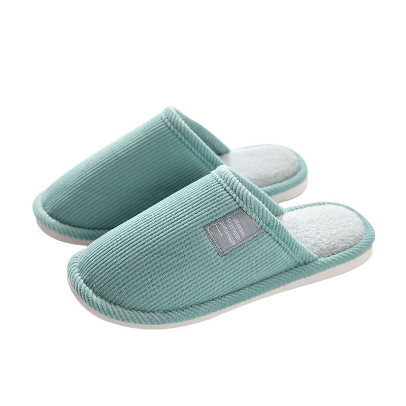 Autumn and Winter Corduroy Cotton Slippers Unisex Indoor Home Non-Slip Guest Slippers Household Baotou Home Moon Shoes