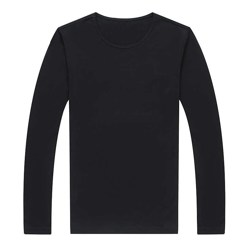 Long sleeve T-shirt men's summer men's shirt thin fleece-lined casual solid color autumn 2020 new men's undershirt