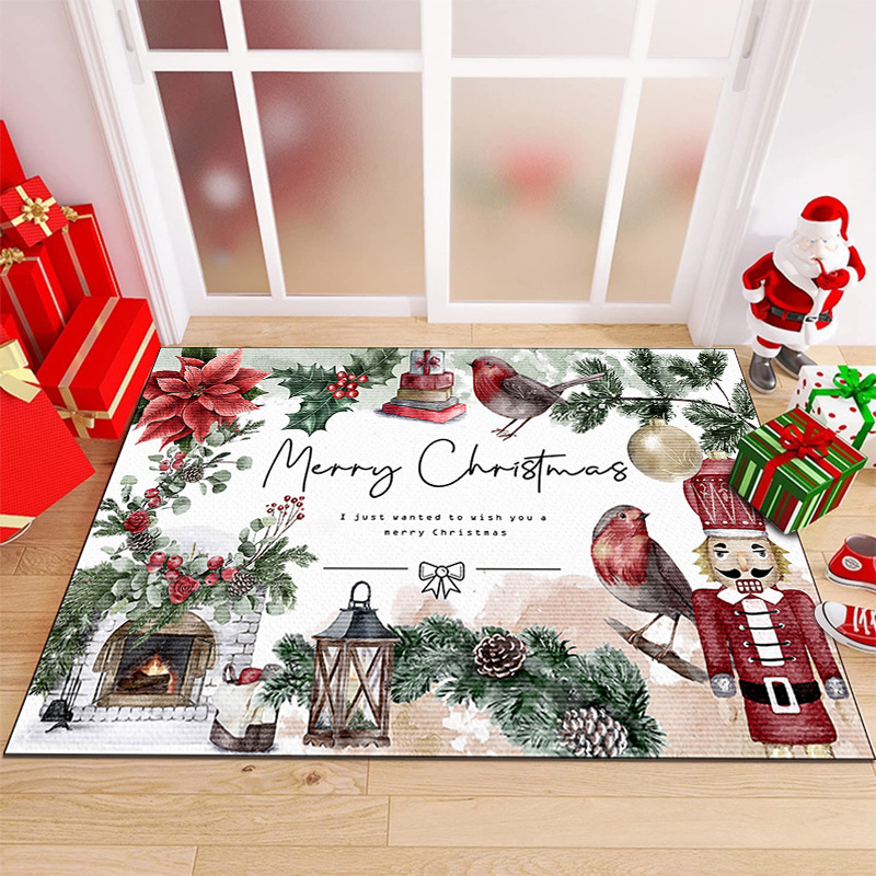 Christmas Holiday Decorative Carpet Floor Mat Home Entrance Door Mat Entrance Floor Mat_voghion.com