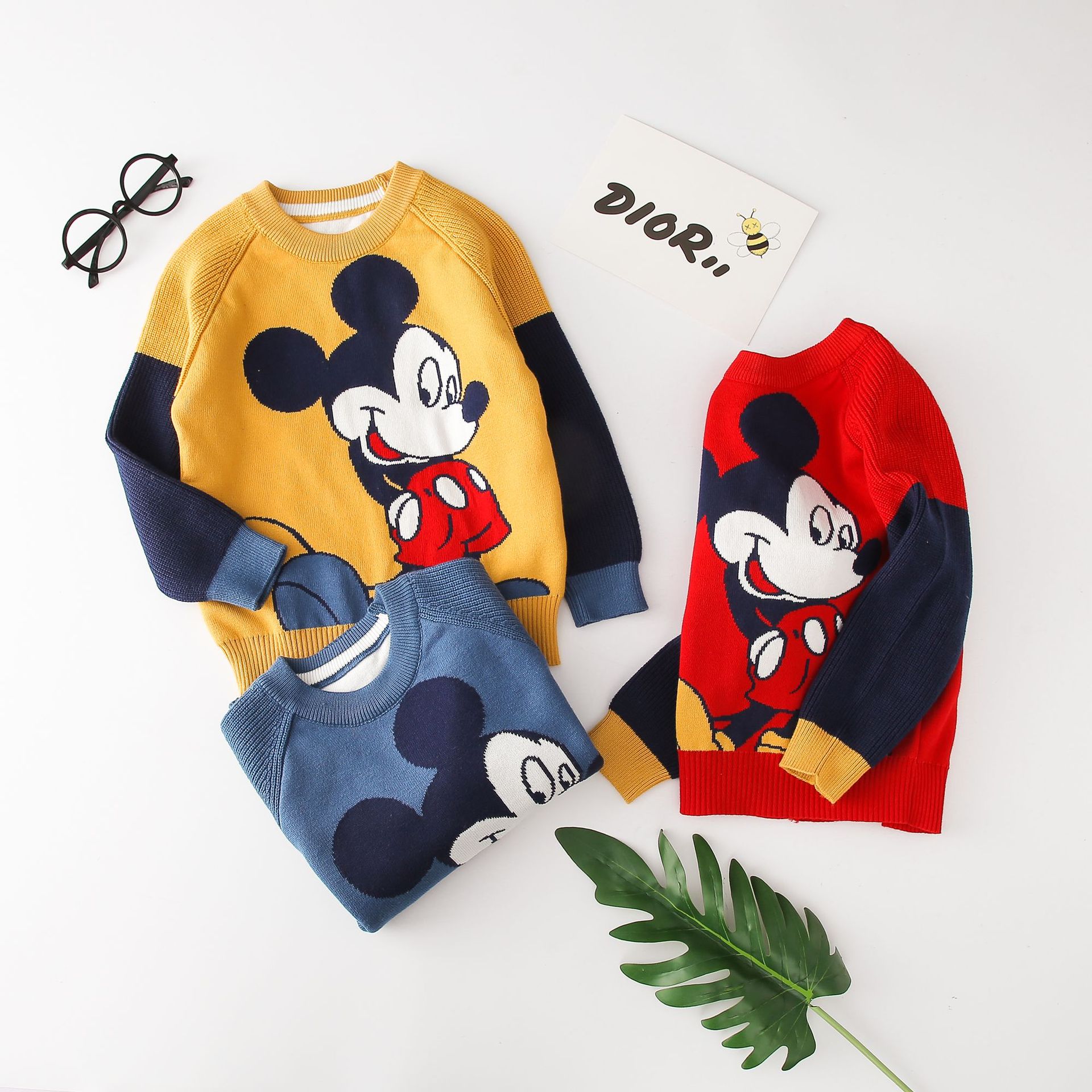 ins Children's Sweater Cartoon Boy's Knitted Sweater Children's Xinjiang Cotton Sweater Cute Girls' Sweater
