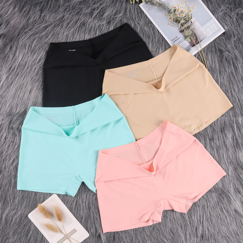 Large factory direct sales anti-exposure boxer pants for women boxer pants ice silk traceless safety pants underwear women sports underwear women