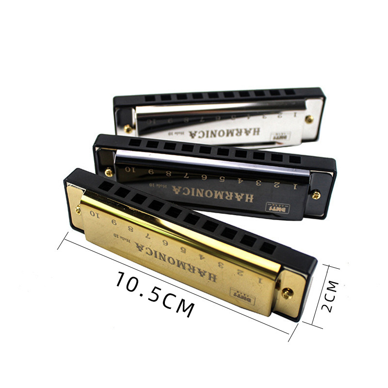 10 hole titanium single row metal harmonica play educational toys harmonica stall night market stall goods wholesale