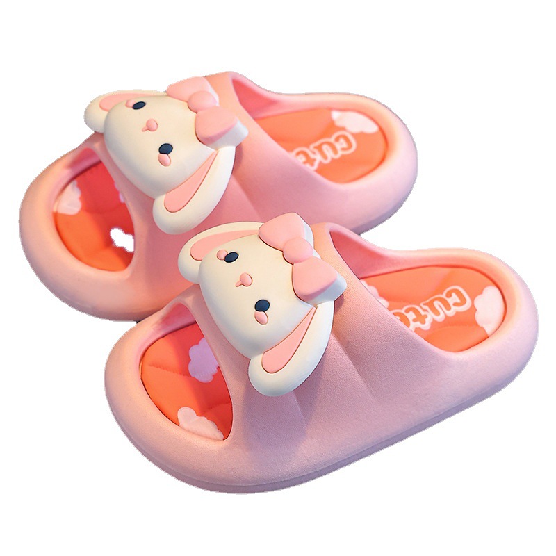 Cute children's slippers summer girls' indoor bath non-slip soft bottom parent-child family three-mouth couple slippers for women
