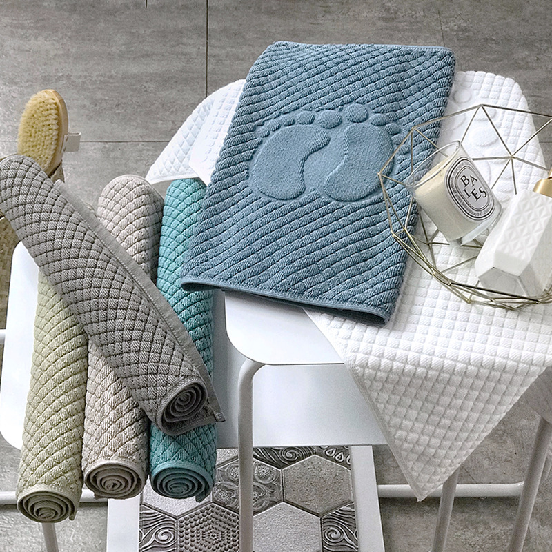 Factory wholesale embroidered logo32 line cotton small feet towel toilet thickened absorbent Japanese mini 240g floor