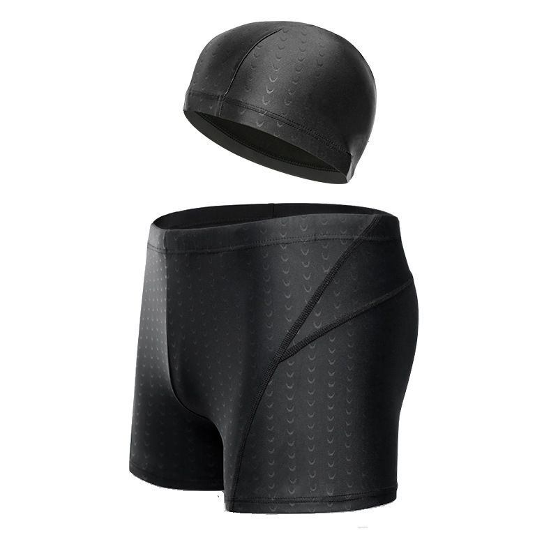 Waterproof shark skin five swimming trunks men's swimming trunks set 2023 new solid color swimming trunks men's spot wholesale