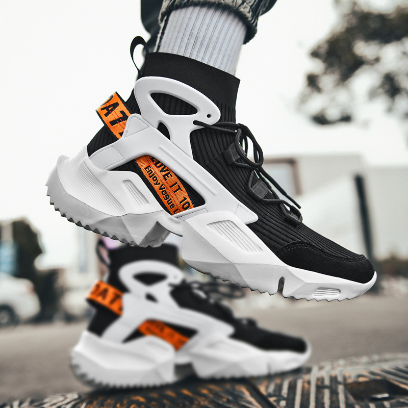 Large Size Men's Shoes Summer Breathable Thin 2022 Running Sports Mesh Height Increasing Blade Shoes ins Trendy