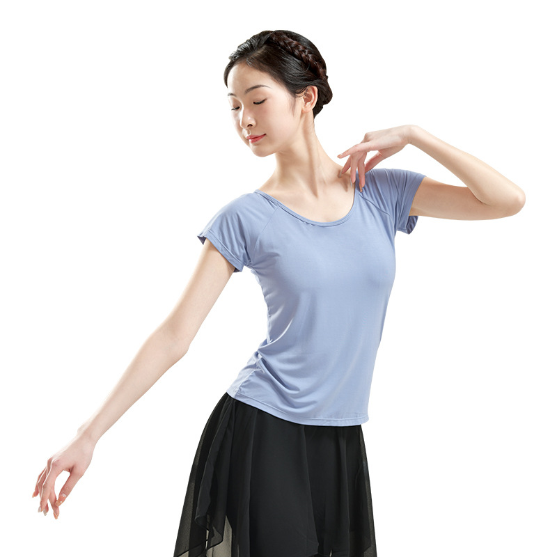 Adult Dance Clothing Women's Autumn Long-sleeved Square Dance Dancing Clothing Crewneck T-shirt Latin Dance Slim Fit Practice Clothing