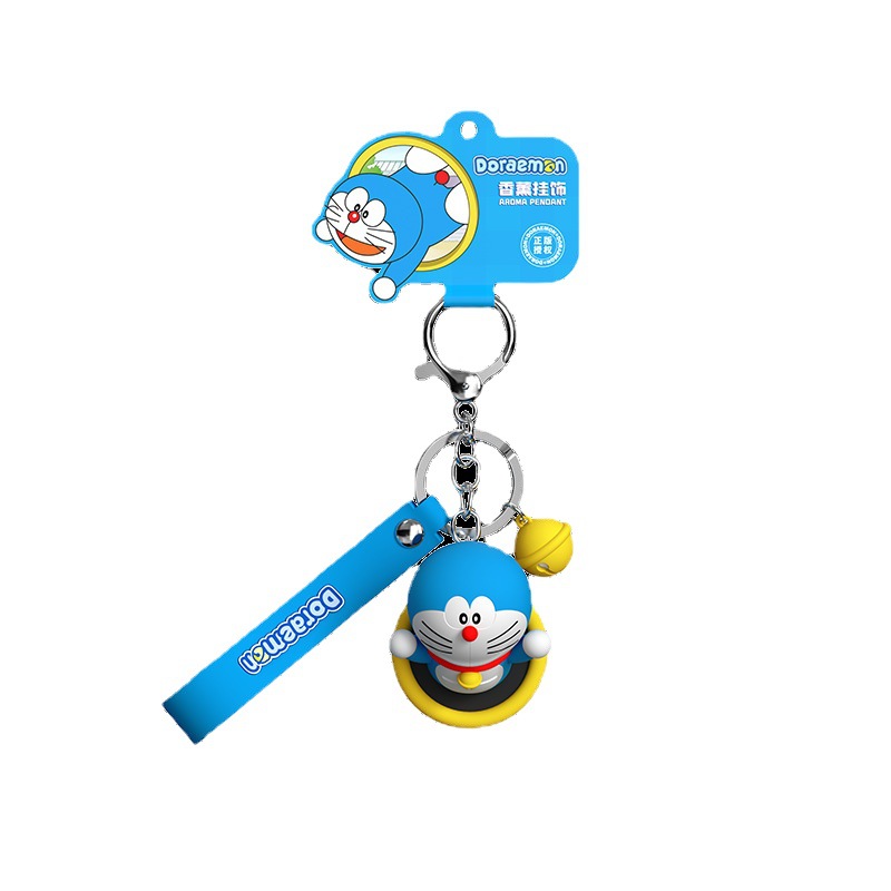 Doraemon Doraemon Robot Cat Keychain Aromatherapy Pendant Men's and Women's Car Key Ring Cartoon Bag Mobile Phone Doll Pendant