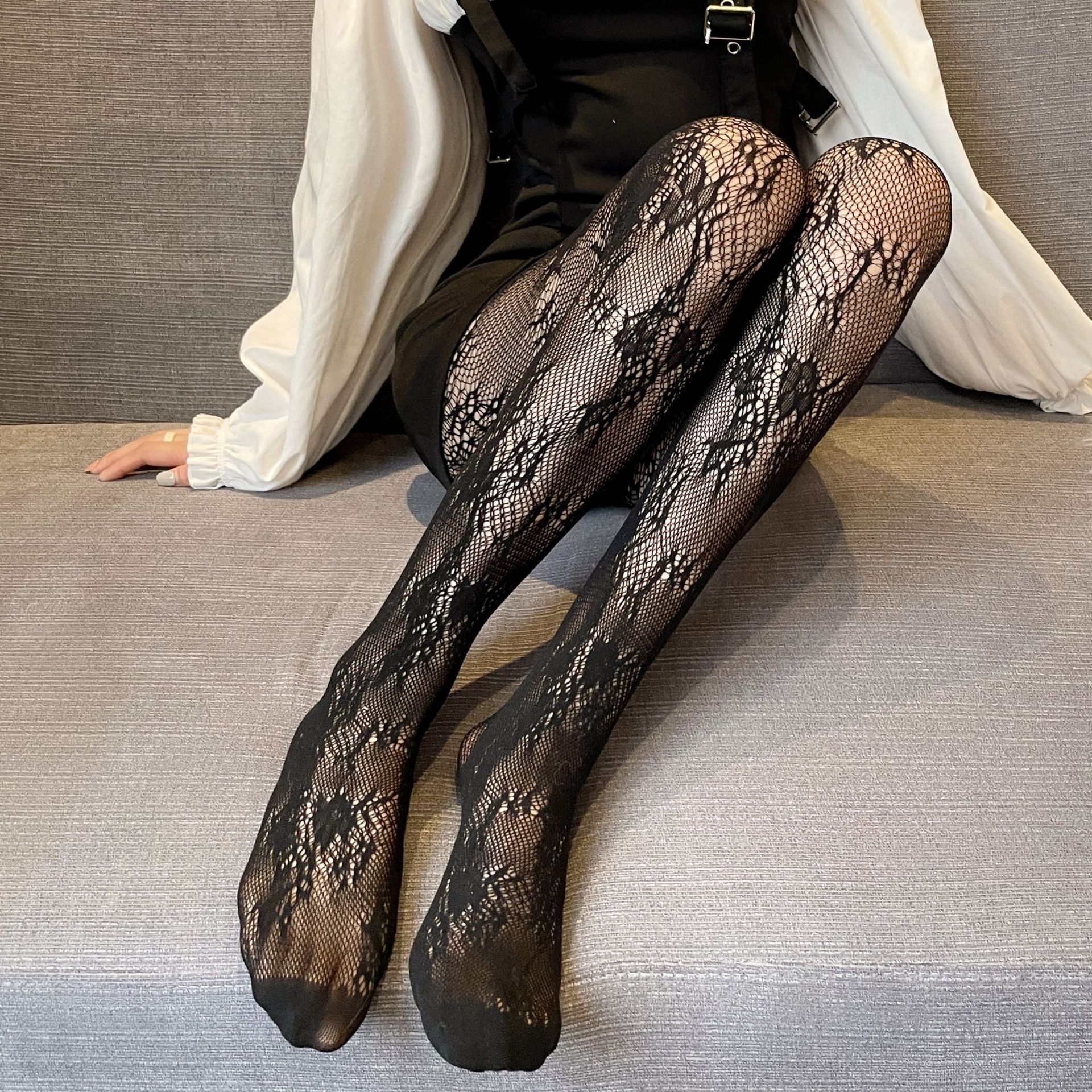 網襪女夏季薄款花藤款打底連褲襪潮流性感修身美腿歐美單批發