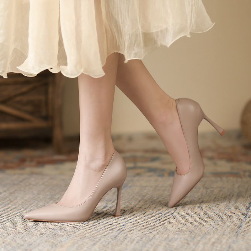 988A Pointed Toe Single Shoes for Women 2025 New Arrival Stiletto Shallow French Pointed Toe Professional Elegant Fashion High Heels
