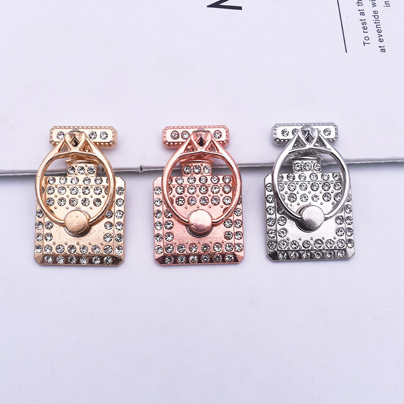Metal perfume bottle mobile phone lazy person bracket creative finger ring bracket rhinestone bracket mobile phone diamond bracket