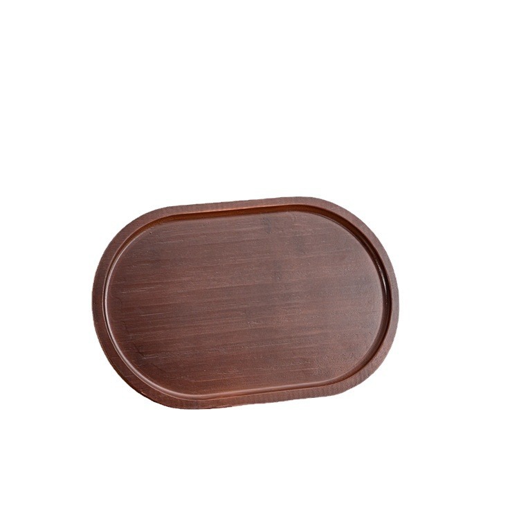 Japanese-style Wooden Tray Tea Tray Snack Fruit Tray Multi-size Multi-size Household Bamboo Walnut Color Wooden Tray