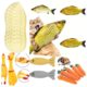 Mint Fish Toy Rubber Dry Chicken and Carrot Pet Toy Entertainment Chewy