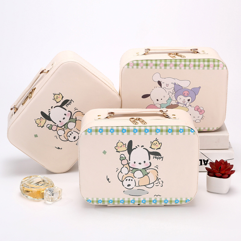 New Girl's Large Capacity Cosmetic Case Travel Cosmetic Storage Case Portable Cute Cartoon Large Cosmetic Bag