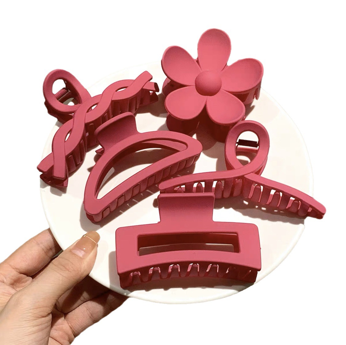 Adult balls hair volume more than 13cm large shark clip advanced sense grip gradient hairpin 8 pieces combination suit