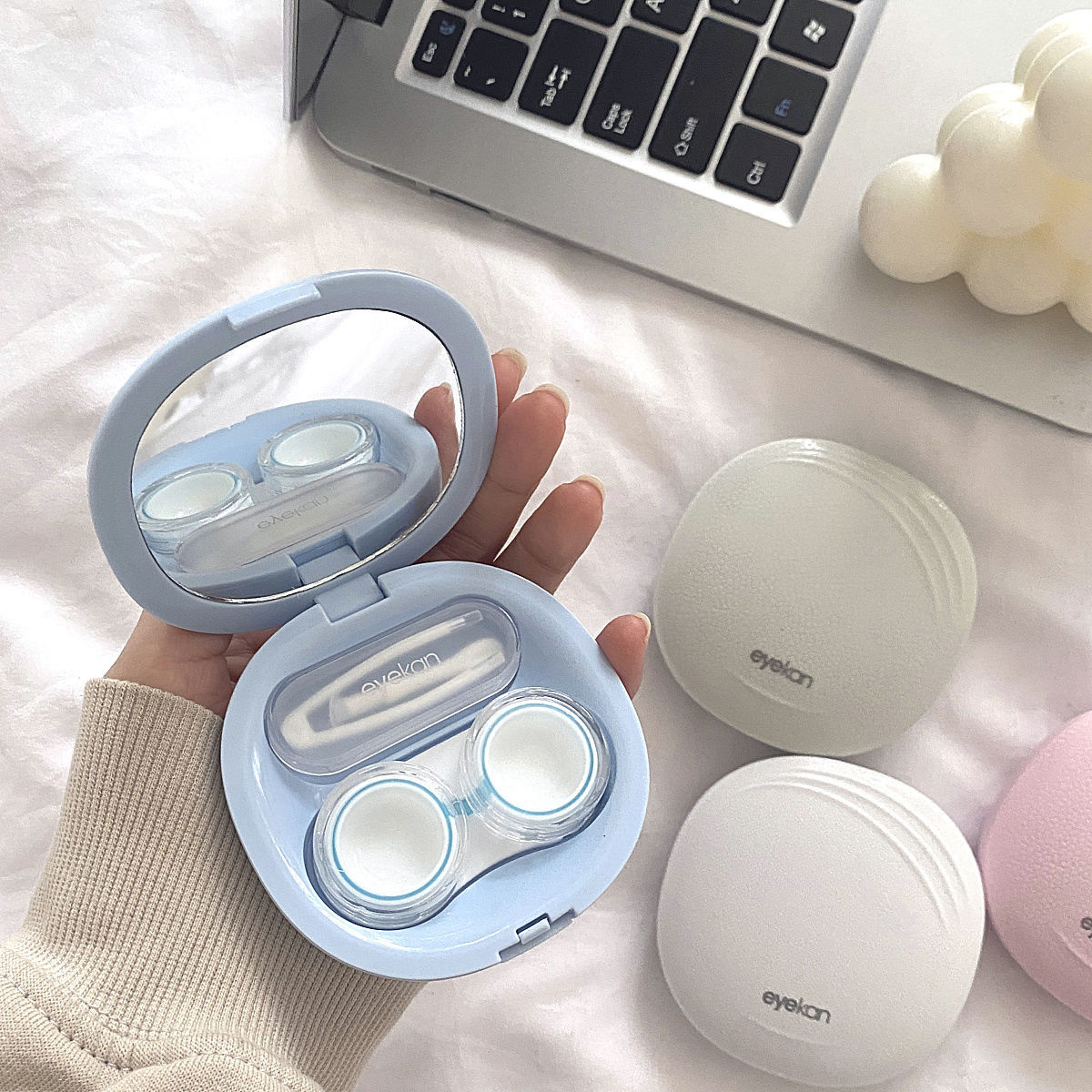 ins Kaida Niche Korean Morandi Portable Simple Contact Lens Box Companion Box K-2108