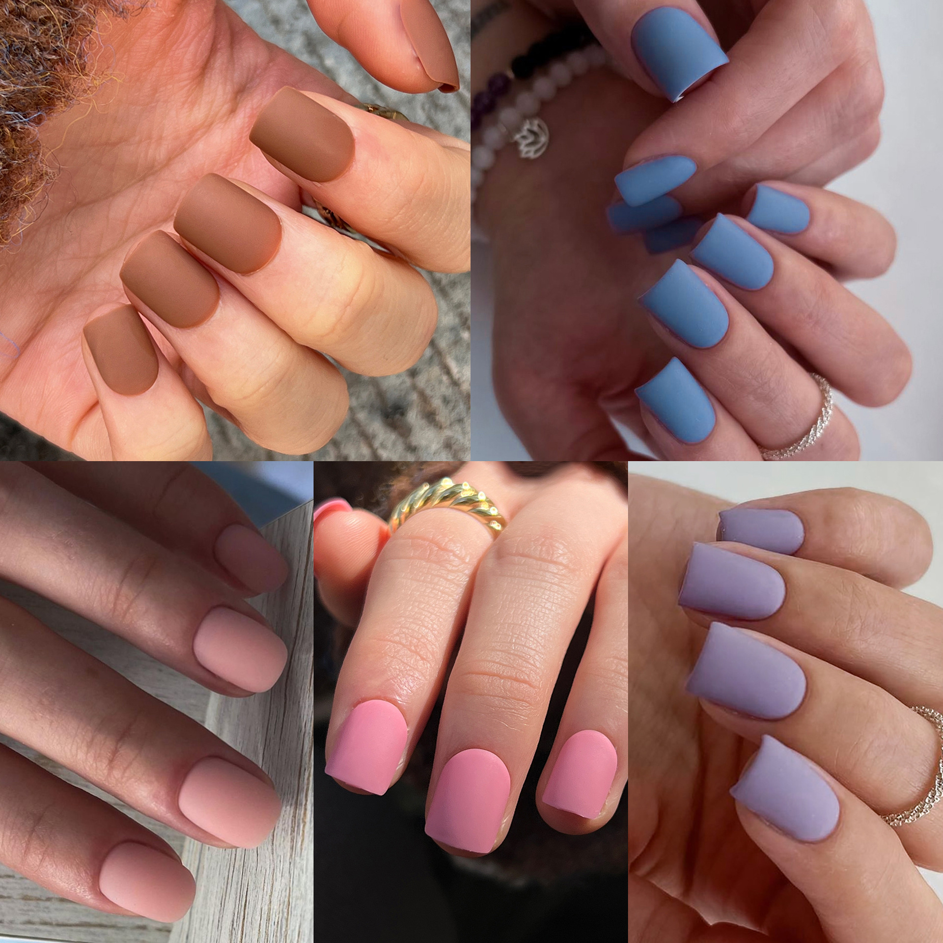 假指甲磨砂純色顯白短款穿戴甲甲片批發press on nails美甲貼片
