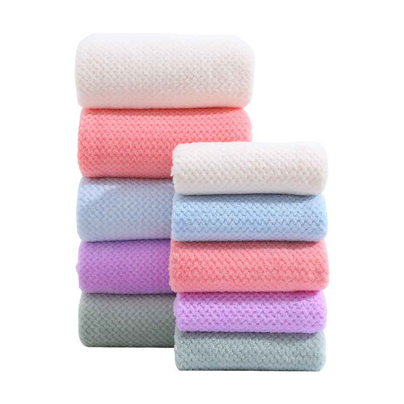 Pineapple towel bath towel set supply coral fleece mother and child towel two-piece soft absorbent bath towel lint-free