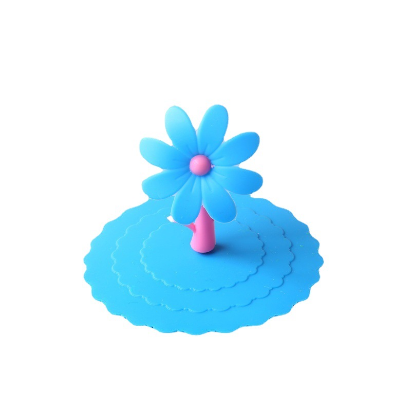 100mm Flower Cup Lid Cute Sunflower Silicone Sunflower Wave Series Dustproof Daily