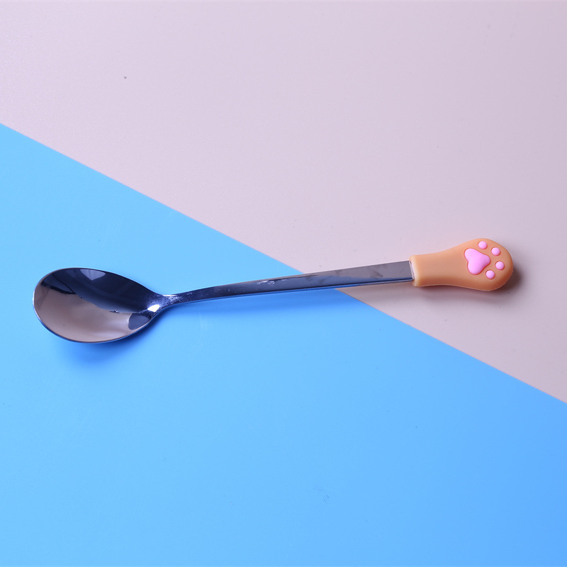 Cat's claw stainless steel long handle stirring small spoon spoon spoon soup spoon creative coffee stainless steel spoon