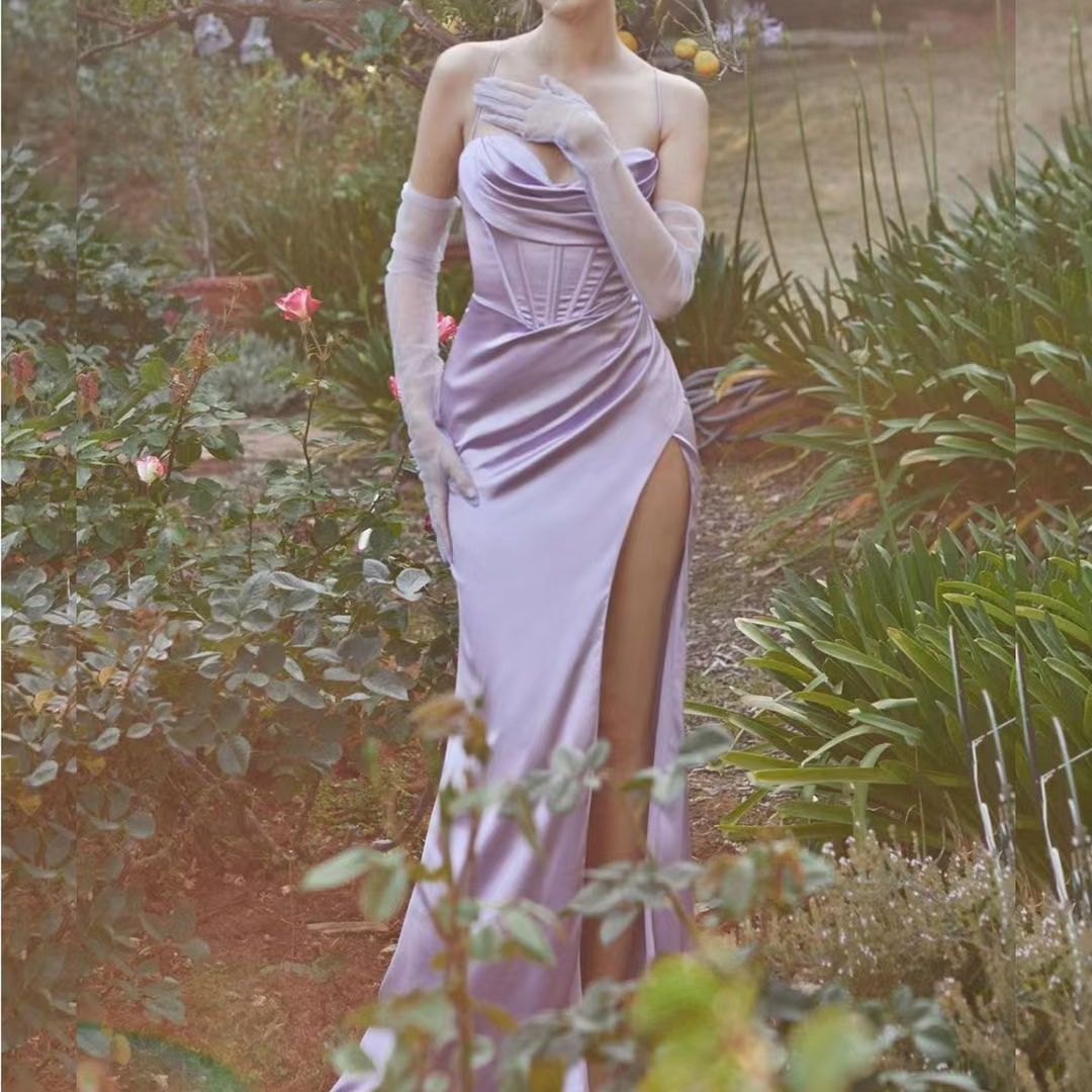 LY2219 Amazon Explosions ins Elegant High Quality Strap Backless Long Floor Mopping Dress