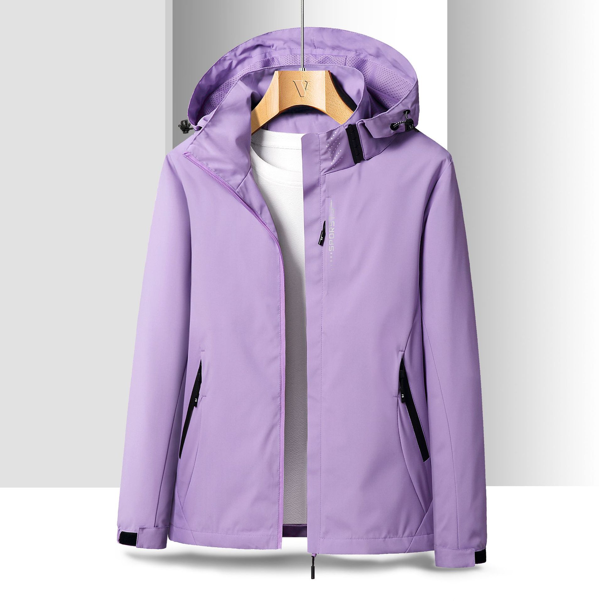 2022 Solid Color Charge Jacket Couple's Jacket Spring and Autumn Thin Outdoor Hooded Jacket Baseball Suit Mountaineering Jacket