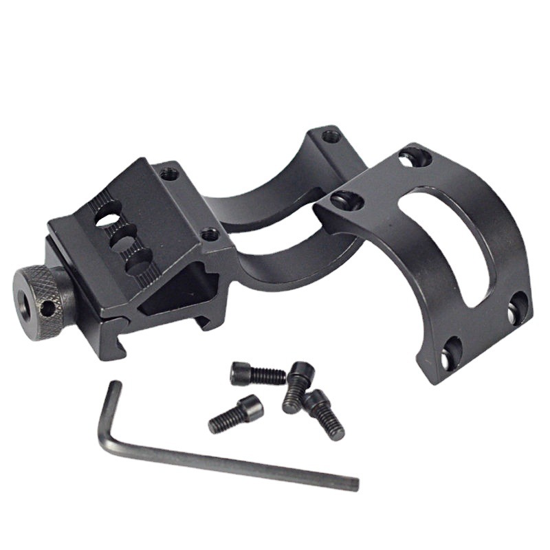 Flashlight clip 25.4mm pipe clip bracket crooked neck rail clip metal accessories precision machining bracket