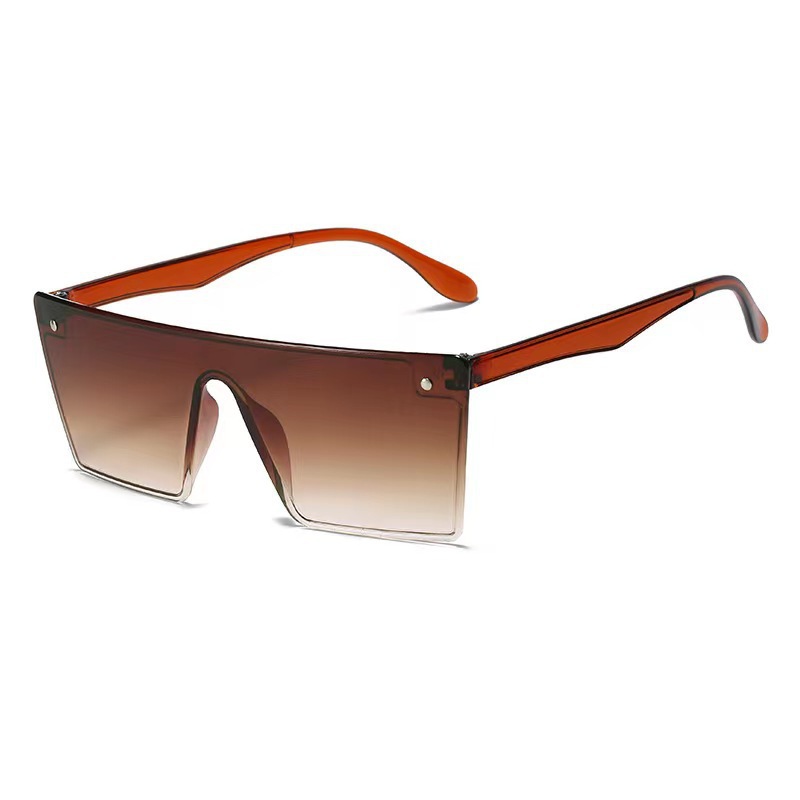 Korean style fashionable large frame square sunglasses trendy men's and women's European and American slimming sunglasses integrated glasses live wholesale