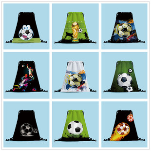 Boy's Spot Football Pattern Peripheral Bundle Pocket Polyester Travel Outdoor Shopping Bag Large Capacity Portable Backpack