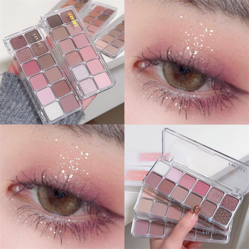 DIKALU 12-color eye shadow plate swollen eye bubble spring and summer cement plate matte pearl natural brightening Anzhen same style