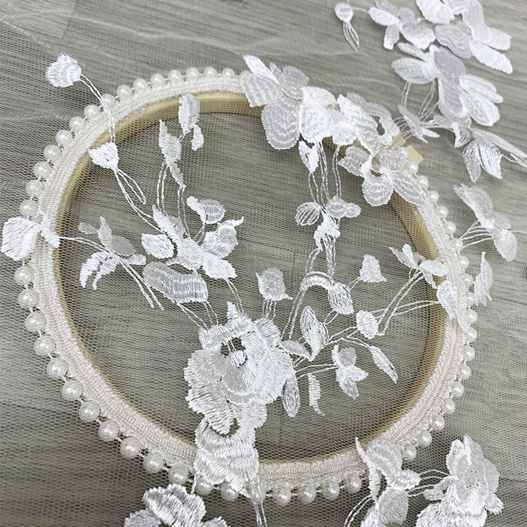 Exquisite Plant Pattern Lace Embroidered Fabric Fashion Skirt Lace Cheongsam Fabric Handmade diy Home Fabric