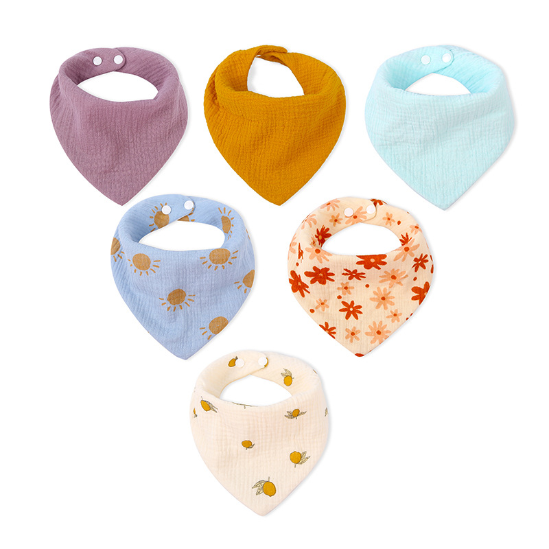 Cross-border baby saliva towel cotton gauze bib baby products children newborn baby super soft triangle towel