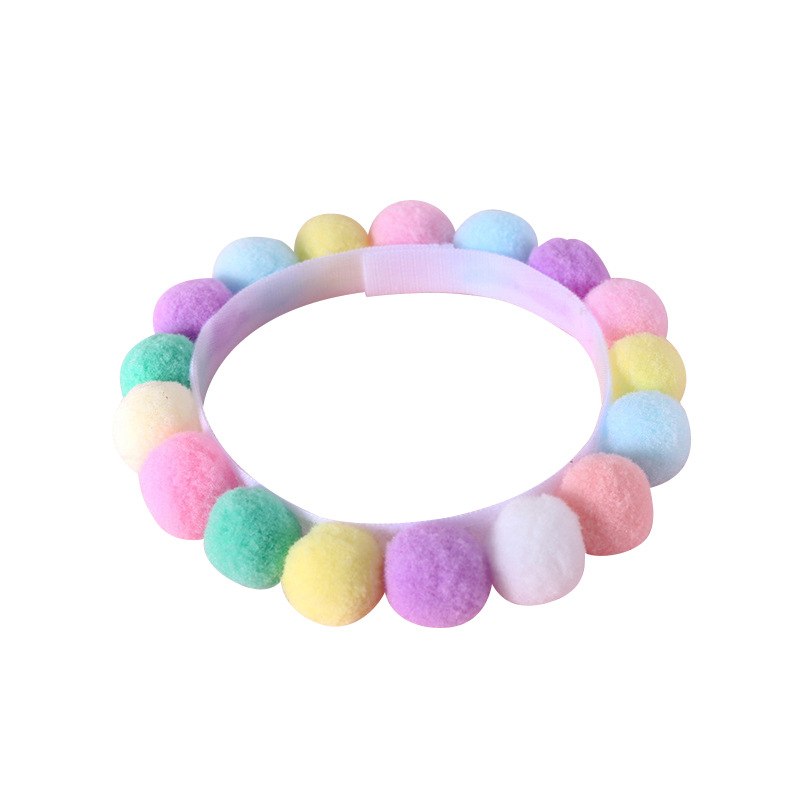 Pet Color Macaron Cute Ball Ball Self-adhesive Cat Dog Collar Necklace Birthday Party Christmas Accessories