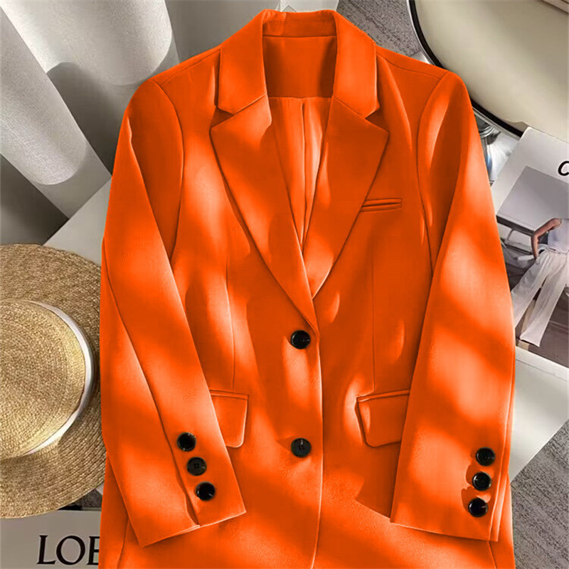Brown Suit Jacket Women's Korean-style Loose Straight Elegant Slim 2023 Spring and Autumn New Small Suit Top