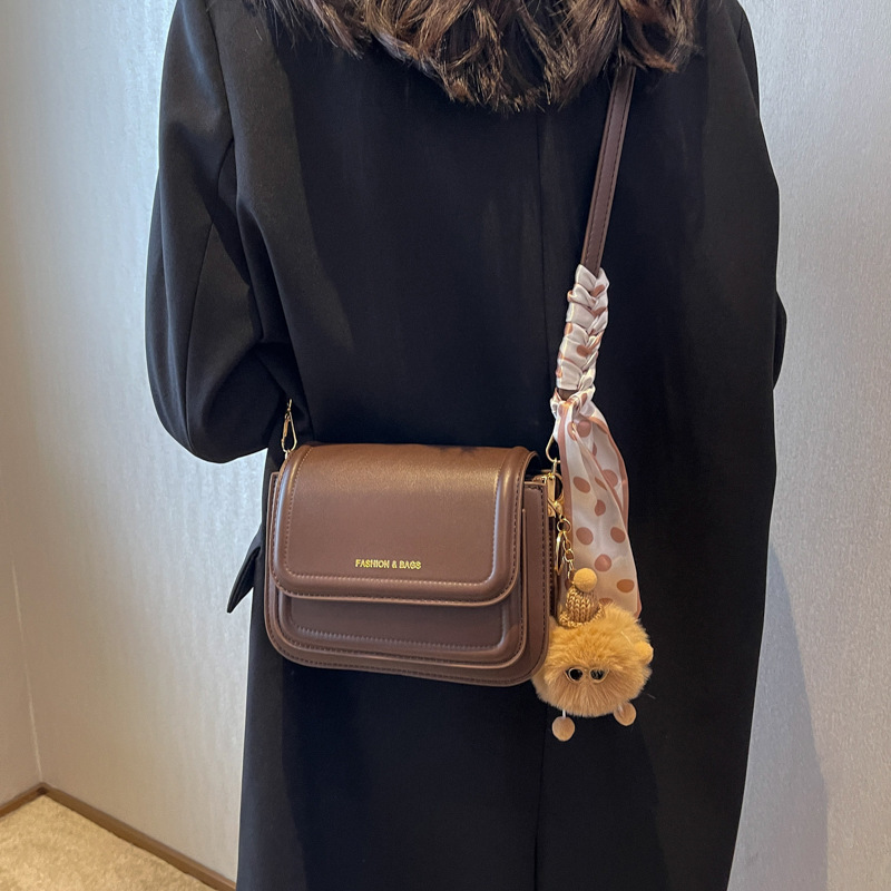 Spring and Summer New Simple Solid Color Textile Popular Crossbody Bag Japanese Multi-layer Niche Women's All-match Shoulder Bag