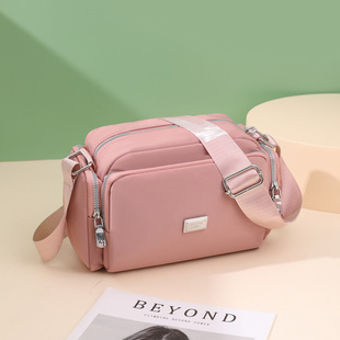 New women's bag cross-border nylon cloth shoulder bag simple fashion wide shoulder strap messenger bag large capacity lightweight small square bag