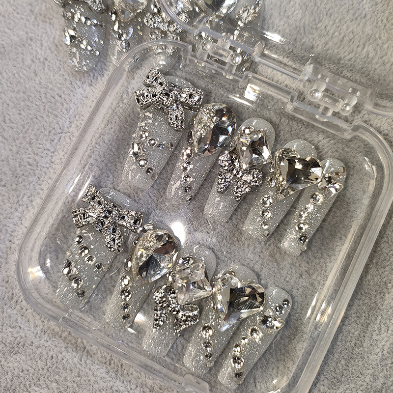 Xi Shiji Nail Art Hand-worn Armor Heavy Industry Full Diamond Flash Removable Fake Nail Sheet 001