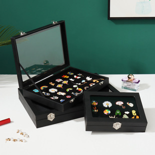 Cross-border Metal Badge Storage Box Transparent Dustproof Cartoon Medal Jewelry Box Large Capacity Brooch Medal Display Box
