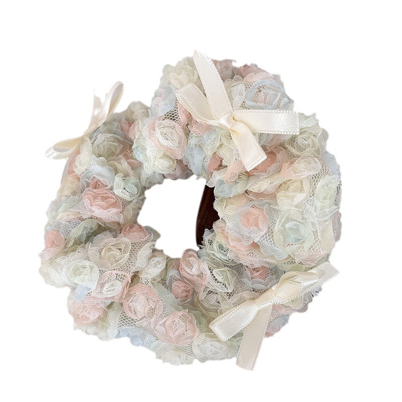 Horquilla de malla con forma de flor fantasma, tocado, pinza para sujetar el cabello con encaje de perlas, lazo para la cabeza, espiral para la parte posterior de la cabeza, cuerda para el cabello_voghion.com