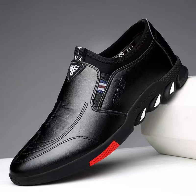 Leather shoes 2022 autumn and winter new men's leather shoes soft bottom comfortable slip-on men's casual shoes wholesale popular men's shoes