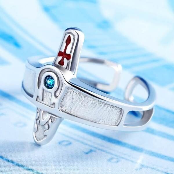 ファッションレトロ模様クロスリングカップルリングファッションレトロ金属リングアクセサリーパーティーギフト|undefined