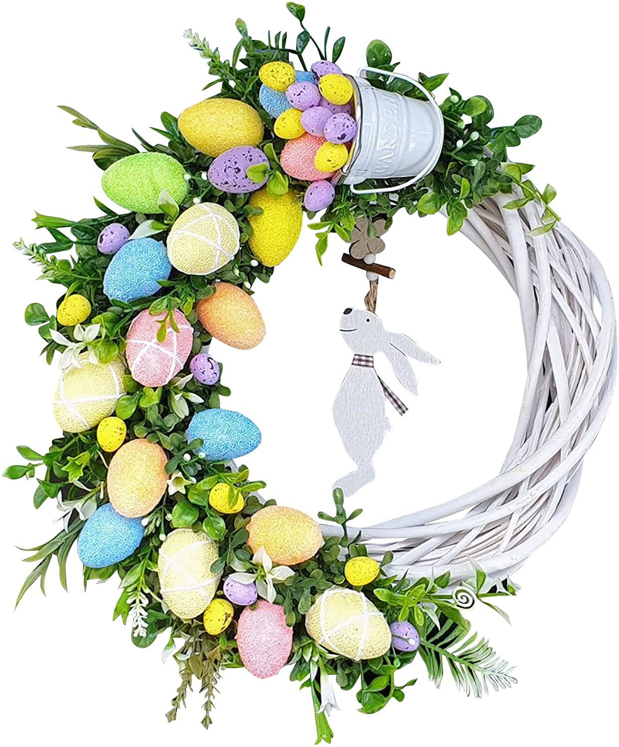 2024 Cross Border New Easter Bunny Wreath Home Decoration Props Easter Gifts Easter Hanging Ornaments