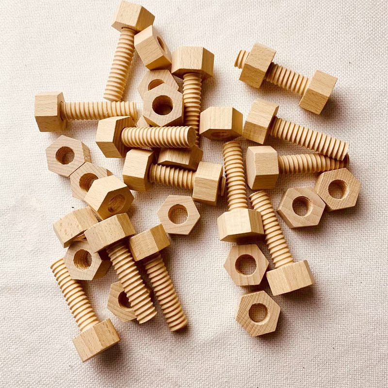 Wooden screw toy toddler baby hands-on disassembly and assembly nut combination toy car screw Accessories Wholesale
