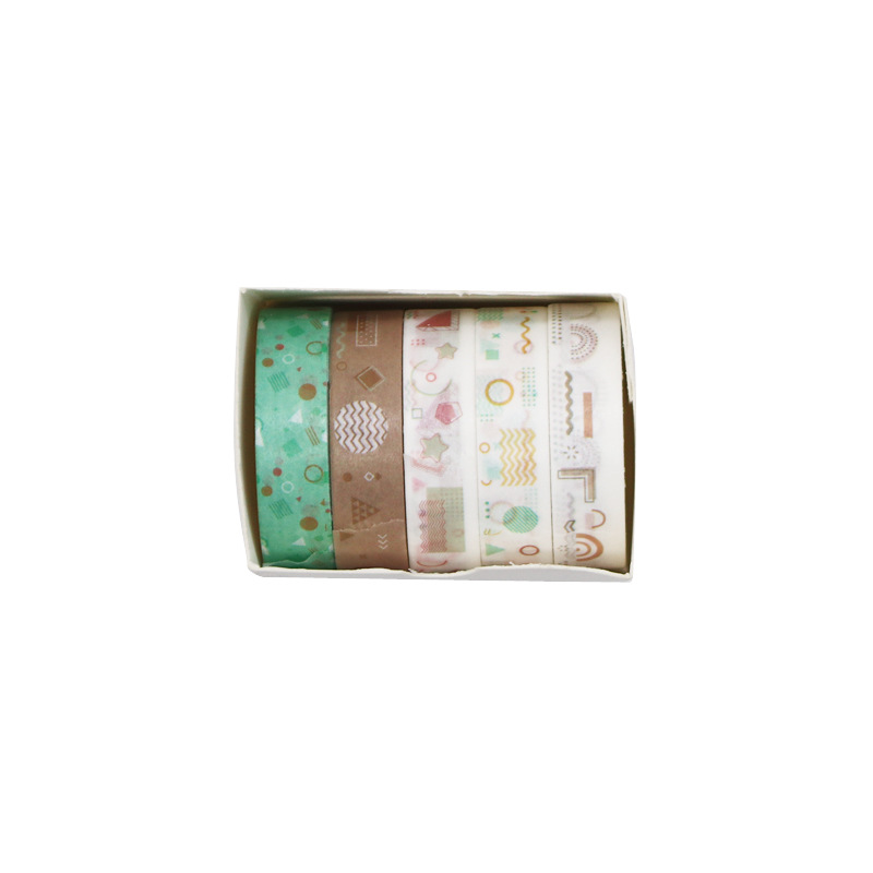 Retro geometry set paper tape 8 Hand account diary DIY decorative material stickers student stickers stationery wholesale