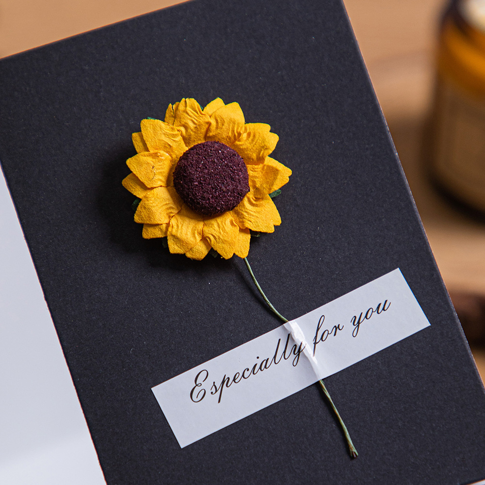 Creative dried flower greeting card birthday gift card Thanksgiving mother blessing Valentine's Day Mother's Day small card wholesale