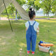 Korean version of children's clothing children's suspenders 2025 spring and autumn summer western style casual big pocket Denim pants for boys and girls