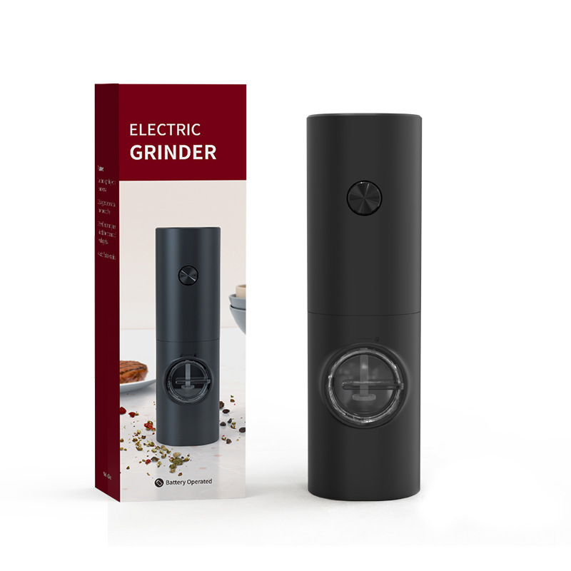 Kolitong Black Pepper Grinder New Gravity Induction Stainless Steel Electric Button Sea Salt Grinder Factory Direct Supply