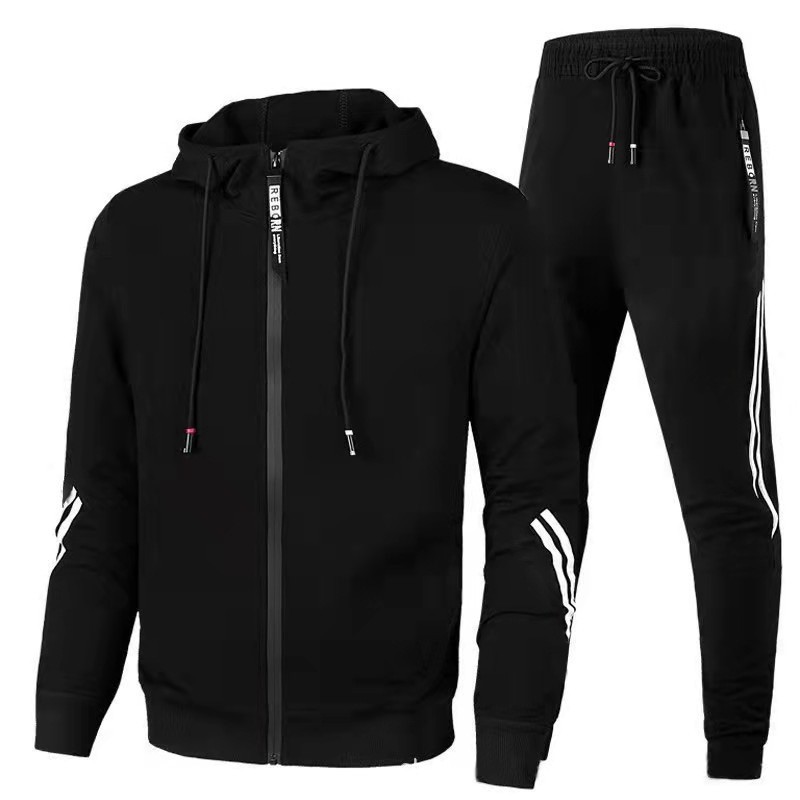 Factory wholesale production Spring and Autumn sports trend suit men's hooded sweater men's and women's running leisure sports suit