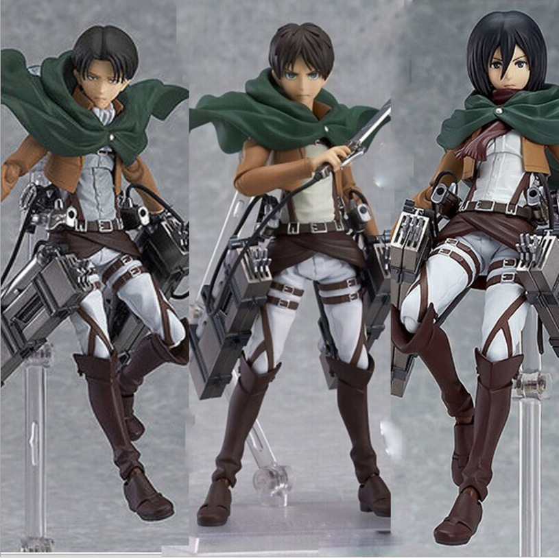 進擊的巨人 figma 213# 利威爾兵長 203# 三笠 207#艾倫 可動手辦